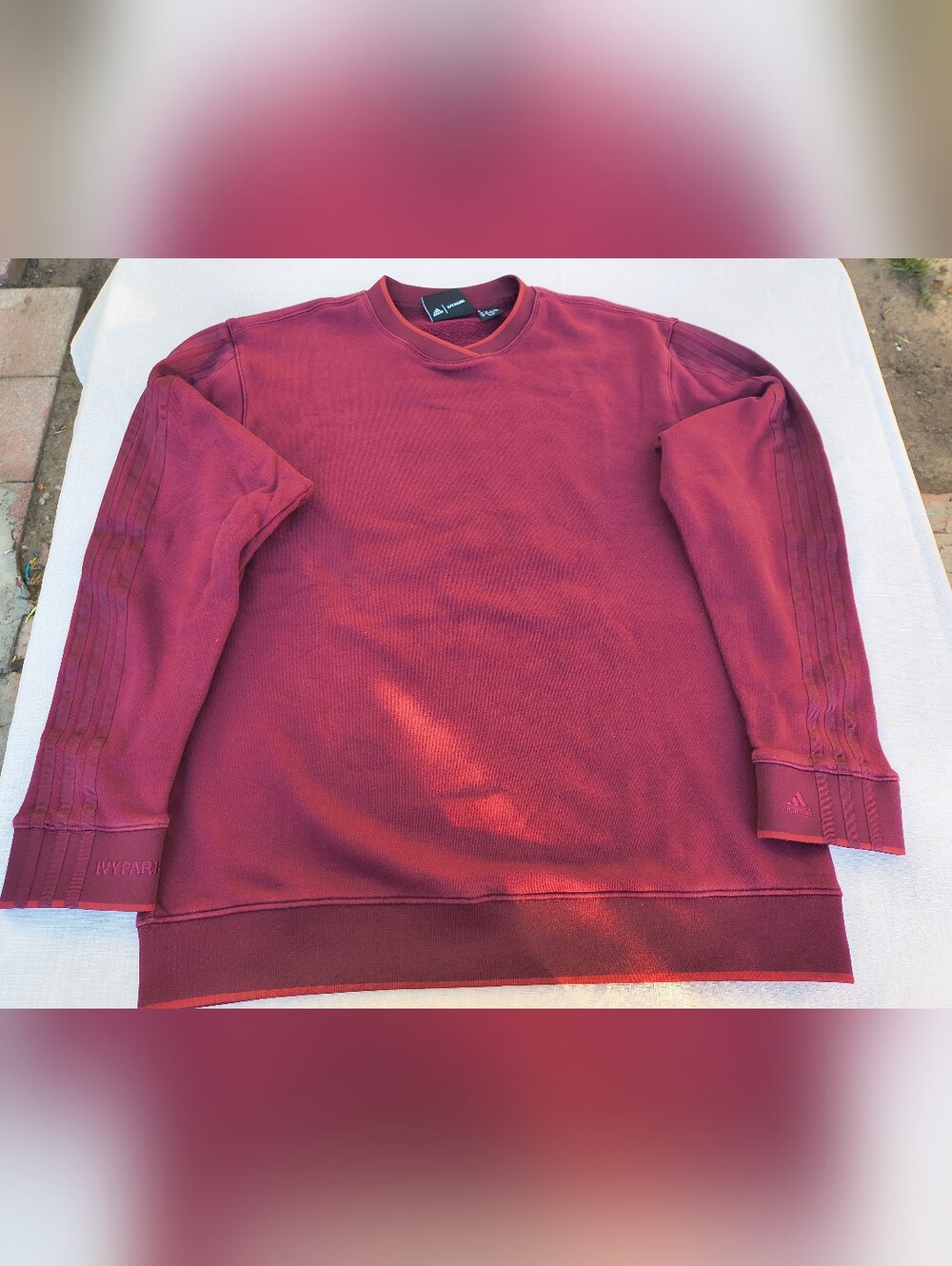 Adidas x Ivy Park Maroon Crew Sweatshirt Size Small